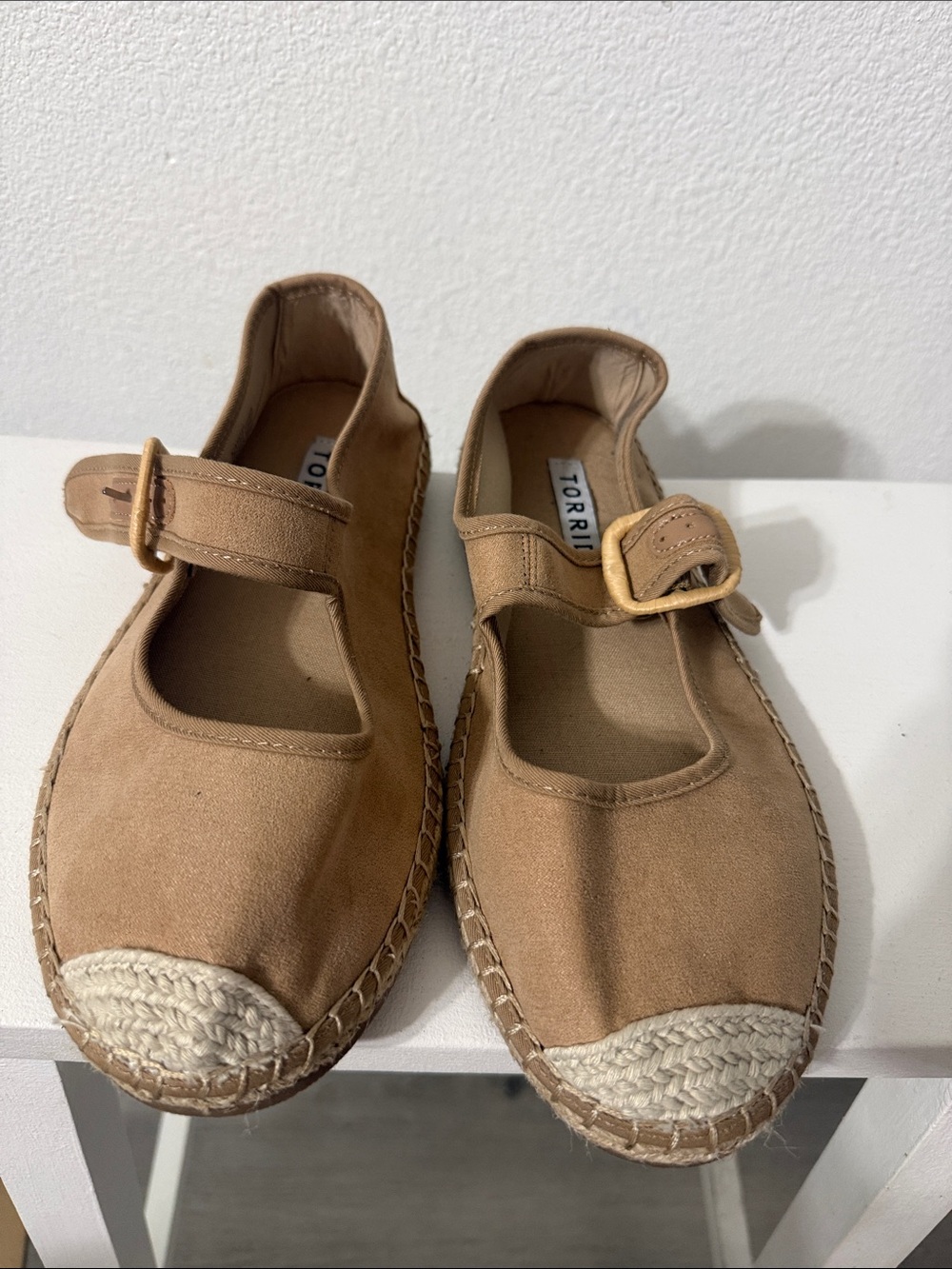 TORRID- Tan Mary Jane Espadrille Sandals with Buckle- 8.5WW- NEW